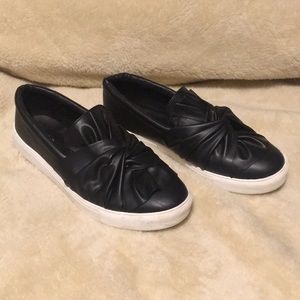 Black Bow Slip Ons